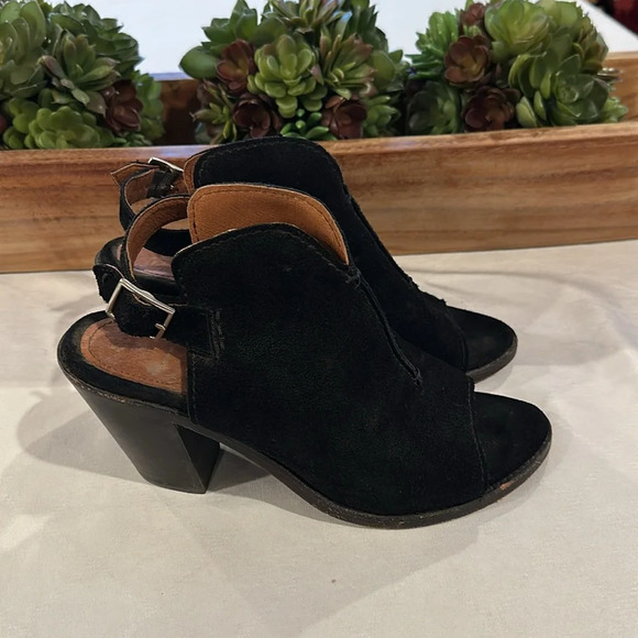 FRYE Courtney Sling Back Peep Toe Shootie Bootie boot heeled heels shoes 7.5 EUC - Picture 2 of 10